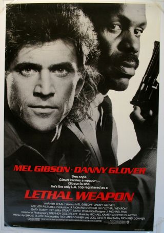 Vintage,  1987 Movie Poster Lethal Weapon,  Advance One Sheet,  27  X40  Rolled