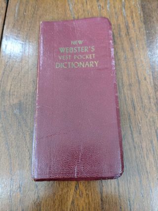 Vintage 1956 American Vest Pocket Dictionary Small Reference Book - Leatherette