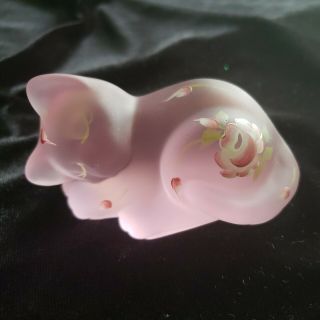 Fenton Lenox Rose The Little Pink Cat Crafted By Hand Painted S Miller Sticker