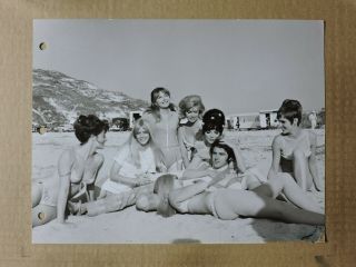 Joan Collins Connie Kreski And Busty Girls With Anthony Newly Candid Photo 1969