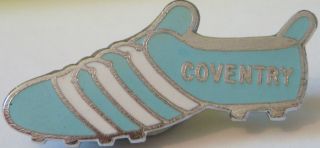 Coventry City Fc Vintage Boot Style Badge Brooch Pin In Chrome 41mm X 18mm