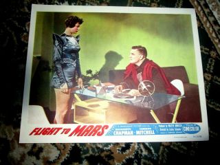 Flight To Mars,  Lobby 3.  Cameron Mitchell,  Marguerite Chapman,  1951