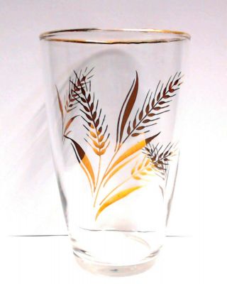 Libbey Golden Wheat Glasses (set Of 6) 10 Oz Vintage Drinking Glass Vguc