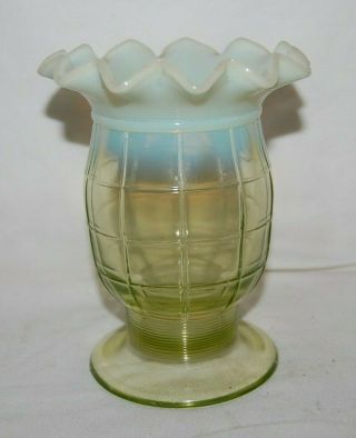 Antique Jefferson - Northwood Block White Opalescent Celery Vase