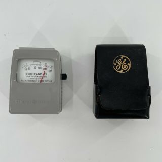 Ge General Electric Foot Candles Light Meter W Case Vtg Type 213