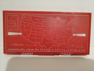 Vintage Sterling Educator Pencil Case States & Capitals Of The Usa