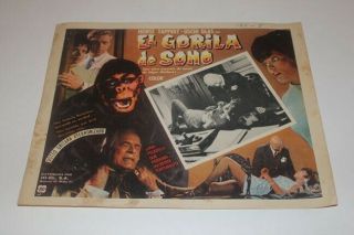 Gorilla Gang Mexican Lobby Card Horst Tappert Uschi Glas Edgar Wallace