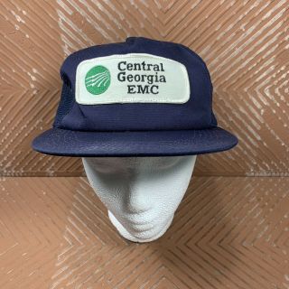 Vintage Central Georgia EMC Blue/White Sewn On Patch Made In USA SnapBack 2
