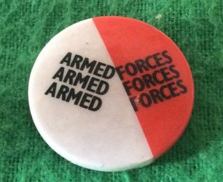 Elvis Costello Armed Forces Uk 1979 Promo Vintage Badge Pin