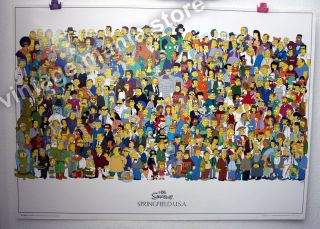 Authentic 2001 The Simpsons Characters Springfield Usa 64x90cm Poster
