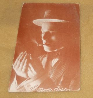 Vintage Charlie Chaplin Postcard Lighting Cigarette