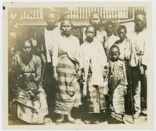 Vintage Photograph 1927 Philippines Zamboanga Moro Family Pose Large Photo