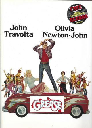 Grease Souvenir Movie Film Book & Record,  John Travolta,  Olivia Newton - John 1978