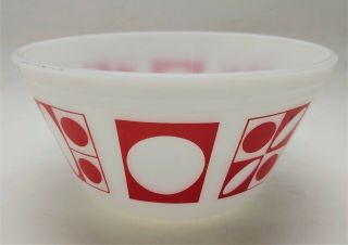 Rare Federal Glass Red Circle Oval Pattern Mixing Bowl