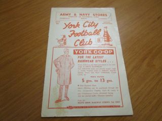 York City V Barrow 1961/2 September 23rd Vintage Post