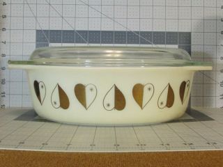 Vintage Pyrex Golden Hearts,  045,  2 1/2 Qt,  Oval Covered Dish W Lid Freeshipping