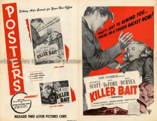 Killer Bait 1955 Lizabeth Scott Press Sheet
