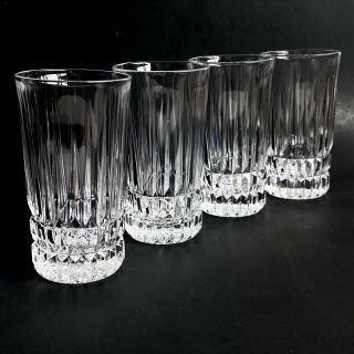 4 Vintage Fostoria Heritage Clear High Ball Glasses Tumblers 5 - 1/2 " Crystal