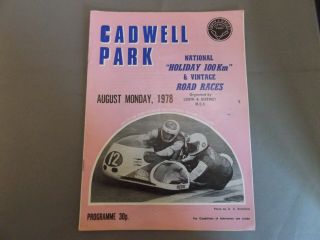 1978 Cadwell Park Programme - National Holiday 100km & Vintage Road Races
