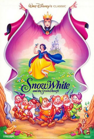 Snow White And The Seven Dwarfs (1937) Movie Poster R 1994 - Ss - Rolled