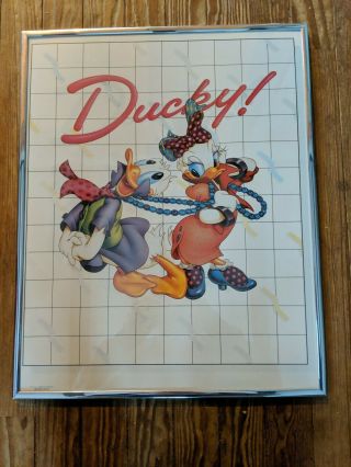 Vintage Ducky Donald Daisy Duck Poster The Walt Disney Company Framed