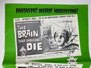 The Brain That Wouldnt Die Star Creatures Pressbook Publicity Poster Order Sheet 2