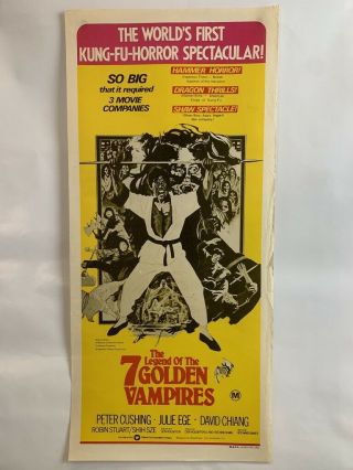 Legend Of The Seven Golden Vampires Daybill Movie Poster Hammer Shaw Bros Horror