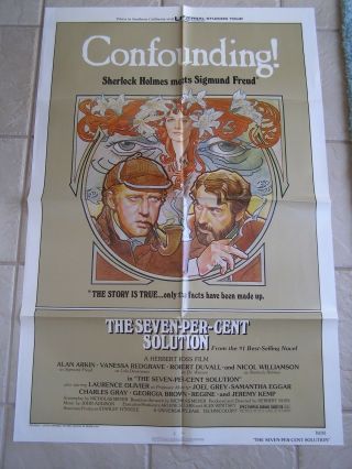 Vintage Movie Poster 1 Sheet The Seven Per Cent Solution 1976 Alan Arkin