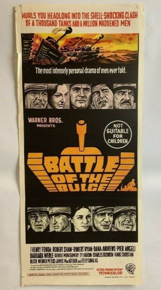 Battle Of The Bulge Australian Daybill Movie Poster Warner War Epic Classic Wwii