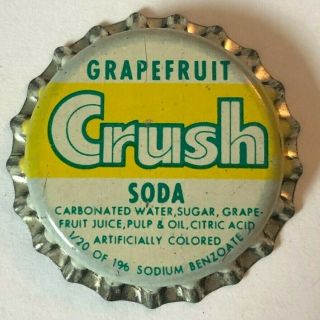 Vintage Crush Grapefruit Soda Pop Bottle Cap Cork,  Uncrimped