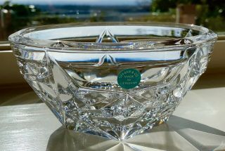 Tiffany & Co Crystal Indented Stars Pattern 5 3/4 " Bowl Signed And Stickered
