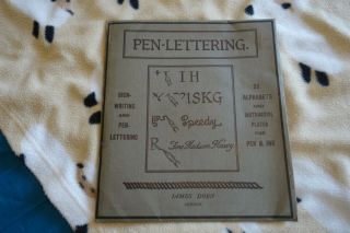 Vintage: " Pen Lettering - 20 Alphabets And Instructive Plates For Pen And Ink "
