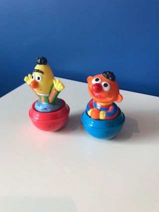 Vintage Rare Sesame Street Weeble Wobbles Bundle Figures 4 1/2” Approx Ernie
