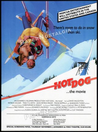 Hot Dog.  The Movie_orig.  1983 Trade Print Ad / Screening Promo Advert_skiing
