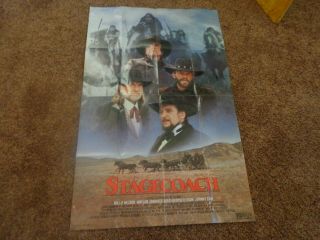 1987 Stagecoach Movie Poster Willie Nelson,  Johnny Cash,  Kris Kristofferson