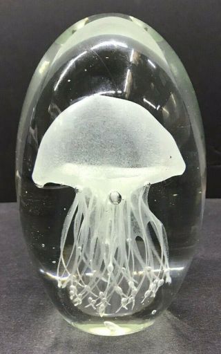 Dynasty Gallery Heirloom Collectibles White Glass Jellyfish Paperweight