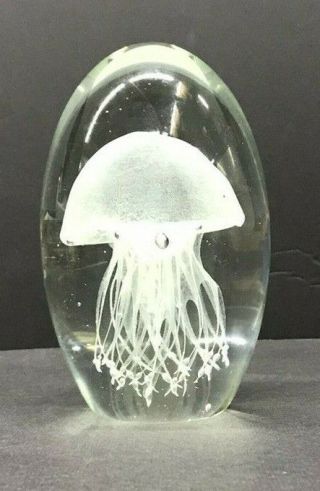 Dynasty Gallery Heirloom Collectibles White Glass Jellyfish Paperweight 2