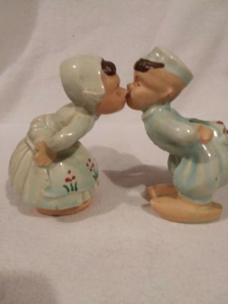 Vintage Kissing Dutch Boy/girl S & P Shakers (japan)