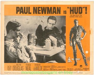 Hud Lobby Card 11x14 Inch Movie Poster Paul Newman 1963 Card 1 V.  Fine