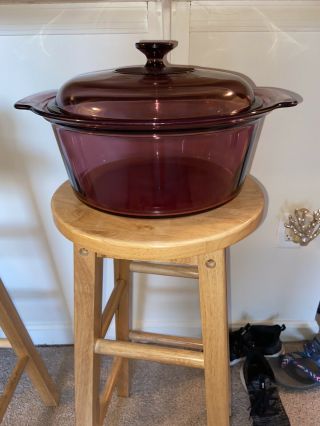 Corning Ware Visions 5qt 5l Cranberry Dutch Oven Casserole Pot With Lid Lin
