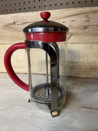 Vintage French Press Coffee And Tea Maker - Red - 24 Oz
