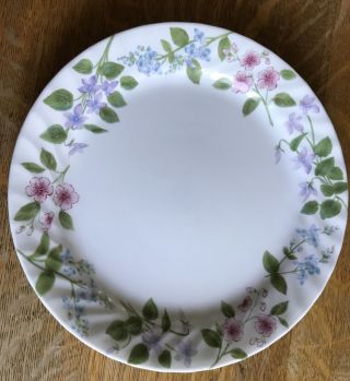 4 Corelle Delicate Array Dinner Plates 10 - 1/4 " Pink Blue Purple Floral Flowers