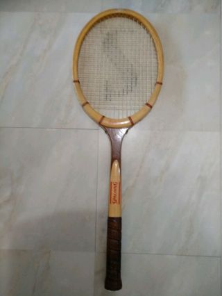 Vintage Spalding Davis Cup Wooden Tennis Racket 4 - 1/2 " Grip
