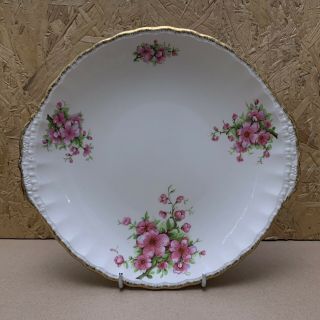 Vintage Grindley Cream Petal Pink Blossom Floral Serving Cake Plate