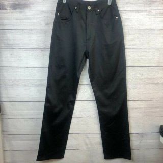Express Satin Jeans S Black High Rise Straight Leg Vintage Cotton Blend Pockets