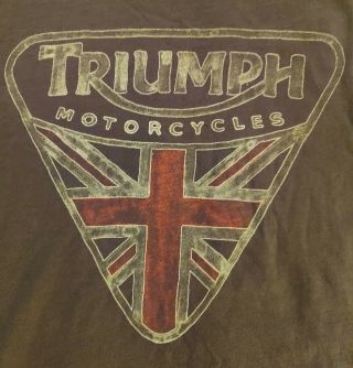Vintage Triumph Motorcycles Logo Lucky Brand Blue T - Shirt Men 