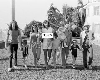 The Bee Gees: Barry,  Maurice And Robin Gibb With Their Families At Home In Miami