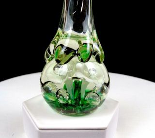 ST.  CLAIR GLASS CONTROLLED BUBBLE WHITE FLORAL 7 1/2 