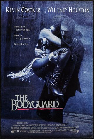 The Bodyguard Orig Rolled 1992 1sheet Movie Poster Whitney Houston/kevin Costner