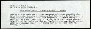 Tragic Screen Star Jean Seberg 8x10 Color Film Transparency Airport1970 3